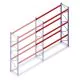 Gebruikte Esmena palletstelling 4100x3300x1100mm (hxbxd) 3 niveaus aanbouwsectie