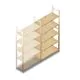 Houten legbordstelling BT Combi 2080x970x370 mm (hxbxd) 5 niveaus aanbouwsectie