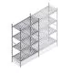 Hygiënische stelling 6611 1800x900x560 mm (hxbxd) 4 niveaus beginsectie