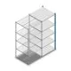 Legbordstelling Medium Duty 2000x850x800mm (hxbxd) 5 niveaus blauw aanbouwsectie
