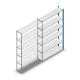 Legbordstelling Medium Duty 2200x1300x300mm (hxbxd) 6 niveaus blauw aanbouwsectie