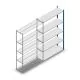 Legbordstelling Medium Duty 2200x1300x400mm (hxbxd) 5 niveaus blauw aanbouwsectie