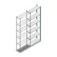 Legbordstelling Medium Duty 2500x850x300mm (hxbxd) 6 niveaus blauw aanbouwsectie