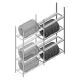 Bandenstelling Medium Duty 2200x1000x600 mm (hxbxd) 4 niveaus aanbouwsectie