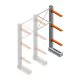 Medium draagarmstelling IT enkelzijdig 2455x1000x600 mm (hxbxd) 3 niveaus aanbouwsectie