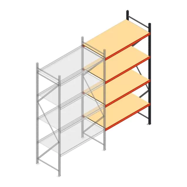 Grootvakstelling AR 3000x1610x800 mm (hxbxd) 4 niveaus antraciet aanbouwsectie