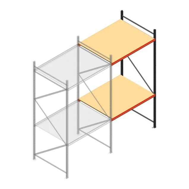 Grootvakstelling AR 3000x1610x1200 mm (hxbxd) 2 niveaus antraciet aanbouwsectie