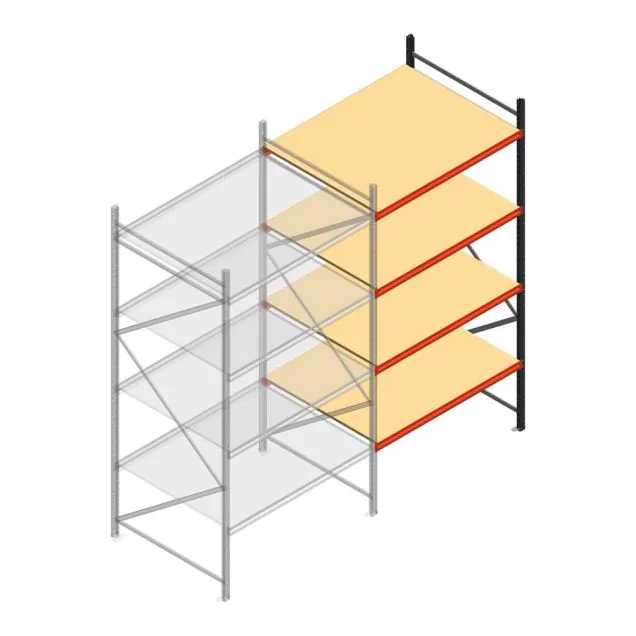 Grootvakstelling AR 3000x1610x1200 mm (hxbxd) 4 niveaus antraciet aanbouwsectie