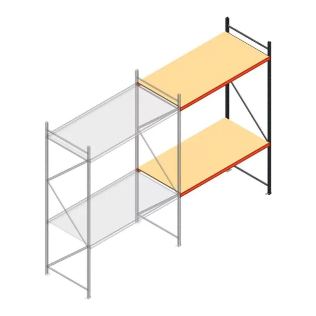 Grootvakstelling AR 3000x2250x900 mm (hxbxd) 2 niveaus antraciet aanbouwsectie