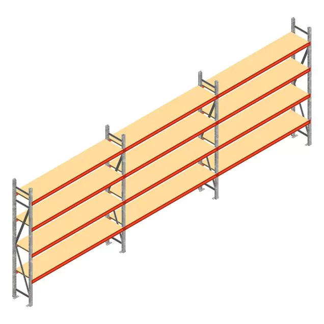 Voordeelrij grootvakstelling AR 2000x8300x400 mm (hxbxd) 4 niveaus