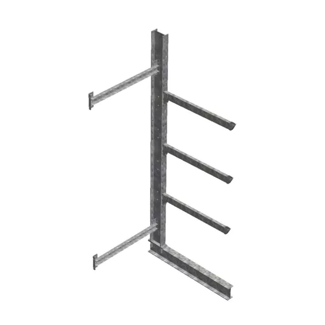 Zware draagarmstelling thermisch verzinkt enkelzijdig 3500x1000x1200mm (hxbxd) 3 niveaus aanbouwsectie