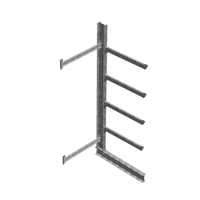 Zware draagarmstelling thermisch verzinkt enkelzijdig 3500x1000x1200mm (hxbxd) 4 niveaus aanbouwsectie