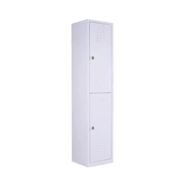 Lockerkast 2-deurs 1900x410x500 mm (hxbxd) grijs