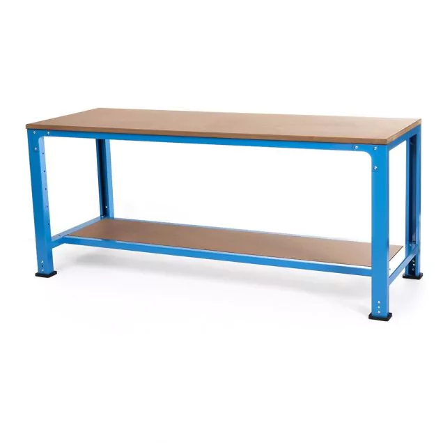 Werktafel dubbellaags 850x1700x700 mm (hxbxd) blauw