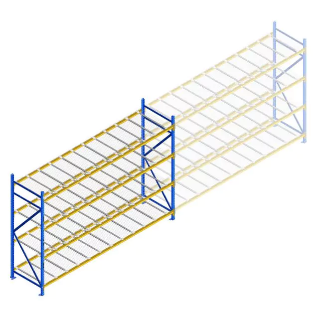Gebruikte Esmena grootvakstelling 2500x3600x1100 mm (hxbxd) 4 niveaus beginsectie