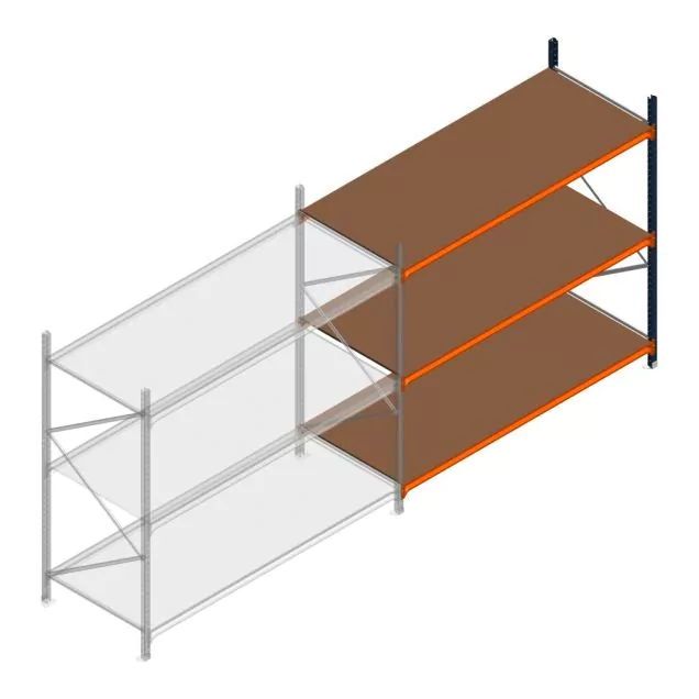 Grootvakstelling Kimer 2250x2400x1000 mm (hxbxd) 3 niveaus aanbouwsectie met voorgemonteerde frames