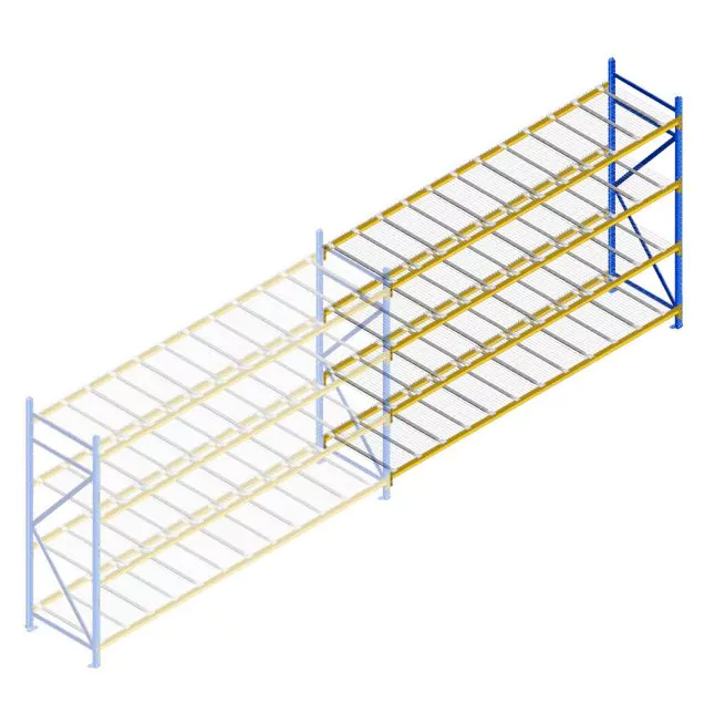 Gebruikte Esmena grootvakstelling 2500x3600x1100 mm (hxbxd) 4 niveaus aanbouwsectie