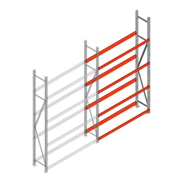 Bandenstelling grootvak AR 2500x1610x400mm (hxbxd) 4 niveaus aanbouwsectie