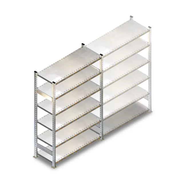 Gebruikte legbordstelling Schafer R3000 2300x1280x800 mm (hxbxd) 6 niveaus beginsectie