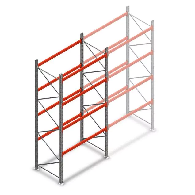 Palletstelling AR T2 4000x1850x1100mm (hxbxd) 4 niveaus 2530kg/niv beginsectie
