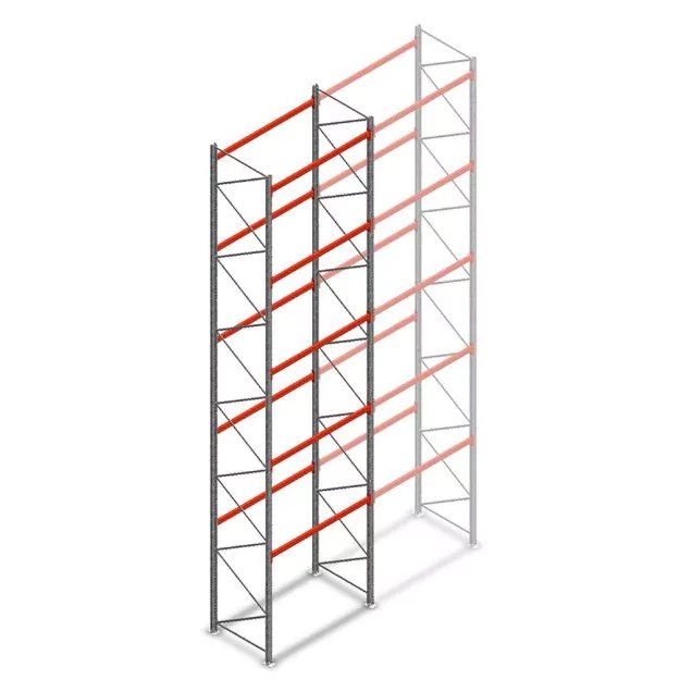 Palletstelling AR T2 8000x1850x1100mm (hxbxd) 5 niveaus 2530kg/niv beginsectie met voorgemonteerde frames