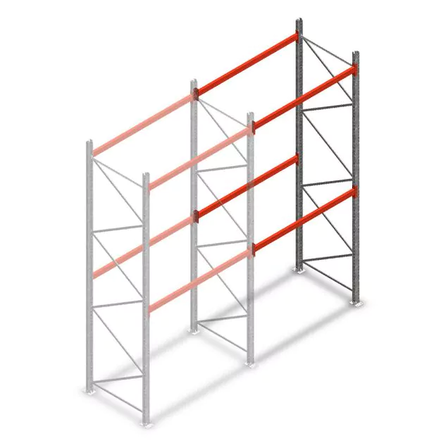 Palletstelling AR T2 4000x1850x1100mm (hxbxd) 2 niveaus 2530kg/niv aanbouwsectie