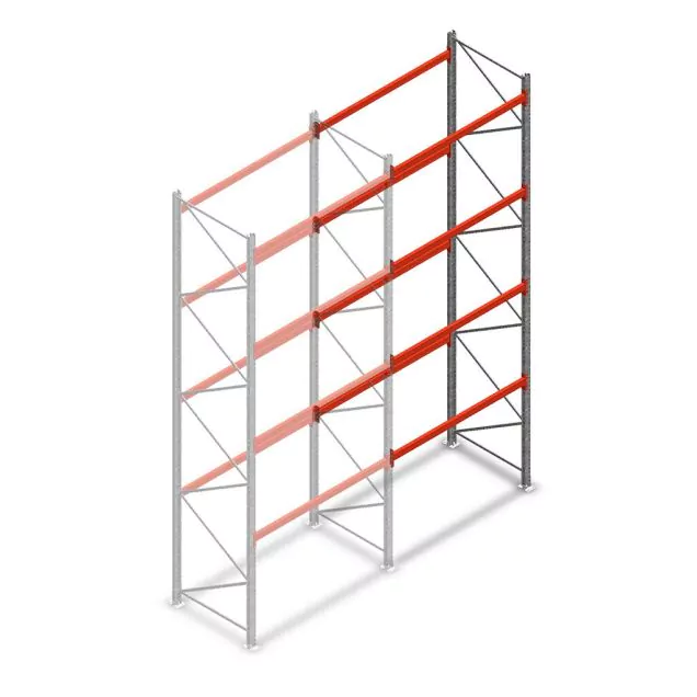 Palletstelling AR T2 5000x1850x1100mm (hxbxd) 4 niveaus 2530kg/niv aanbouwsectie