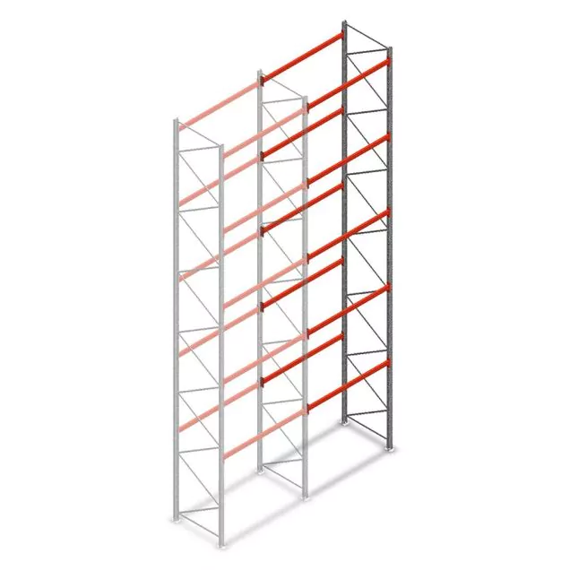 Palletstelling AR T2 8000x1850x1100mm (hxbxd) 5 niveaus 2530kg/niv aanbouwsectie