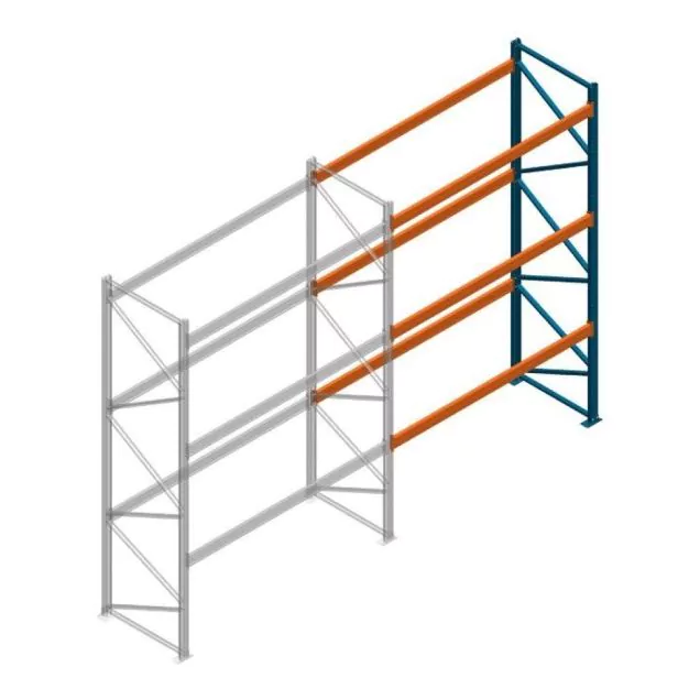 Deels gebruikte Nedcon PR palletstelling 4000x3100x1100 mm (hxbxd) 3 niveaus aanbouwsectie