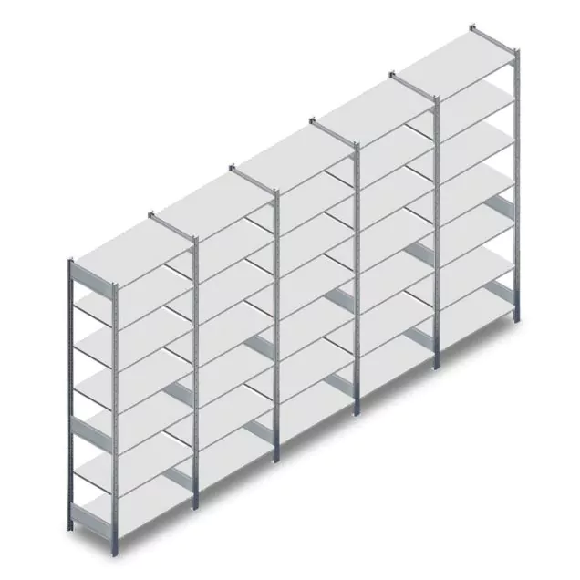 Voordeelrij gebruikte Heavy Duty legbordstelling 3000x6680x600 mm (hxbxd) 7 niveaus