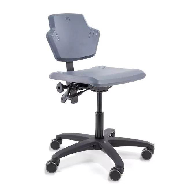 Score werkstoel Spirit 1501 met wieltjes en voetenring Zwart