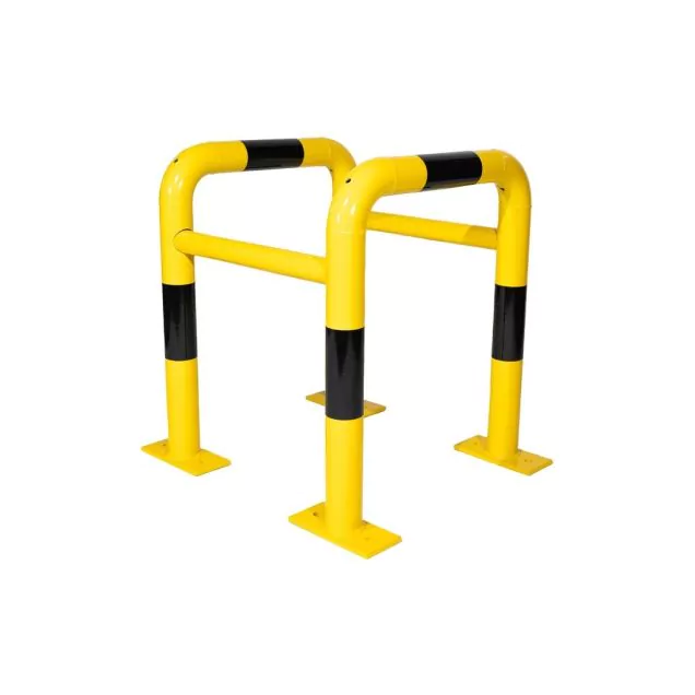 Kolombeschermer uit buis 500x500x600mm ø60mm Geel/zwart