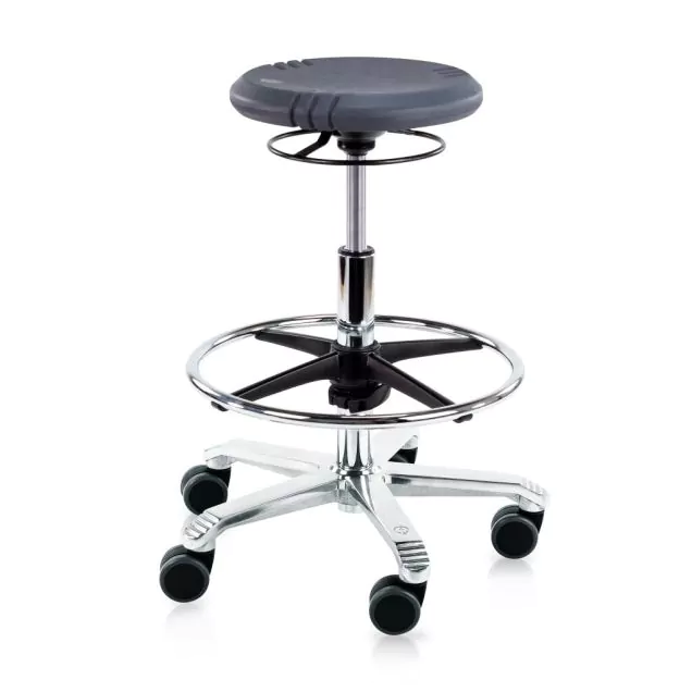 Score werkkruk Opti 2212 met wieltjes en voetenring 58-83cm