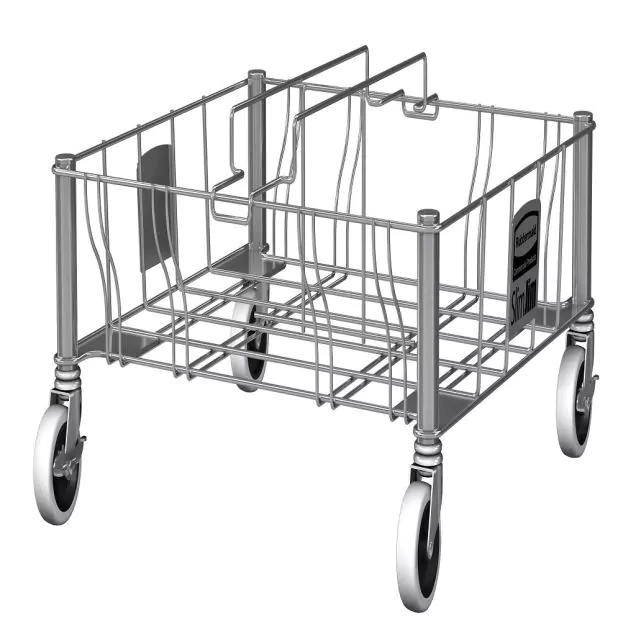 RVS dolly voor Slim Jim afvalbak dubbel, voor 60 en 87ltr kleur verzinkt