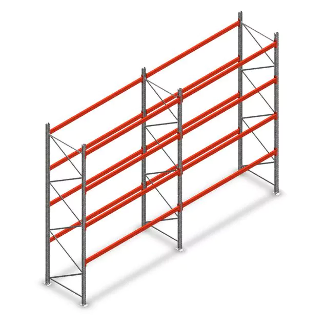 Combideal palletstelling AR T2 4000x5640x1100 mm (hxbxd) 4 niveaus 2844kg/niv met voorgemonteerde frames