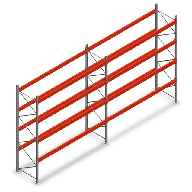 Combideal palletstelling AR T2 4000x7440x1100 mm (hxbxd) 4 niveaus 3004kg/niv met voorgemonteerde frames