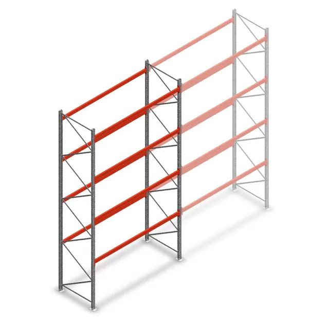 Palletstelling AR T2 4500x2700x1100mm (hxbxd) 4 niveaus 2844kg/niv beginsectie
