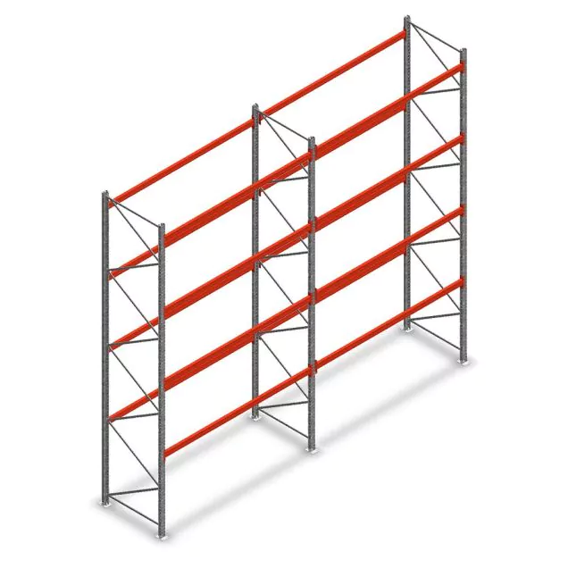 Combideal palletstelling AR T2 4500x5640x1100 mm (hxbxd) 4 niveaus 2844kg/niv met voorgemonteerde frames