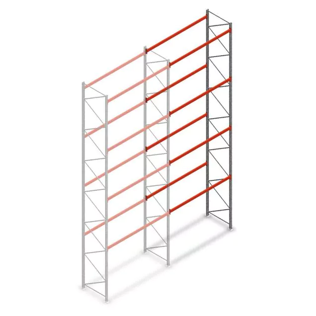 Palletstelling AR T2 8000x2700x1100mm (hxbxd) 4 niveaus 3636kg/niv L2 aanbouwsectie