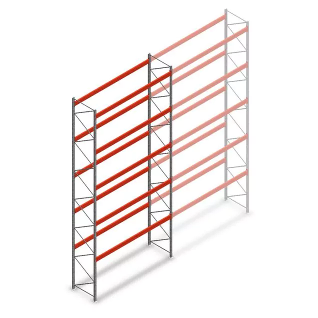 Palletstelling AR T2 8000x3600x1100mm (hxbxd) 5 niveaus 2252kg/niv L2 beginsectie