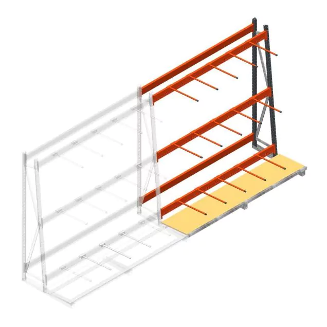Stelling voor verticale opslag AR enkelzijdig 2000x1850x900 mm (hxbxd) 3 niveaus aanbouwsectie