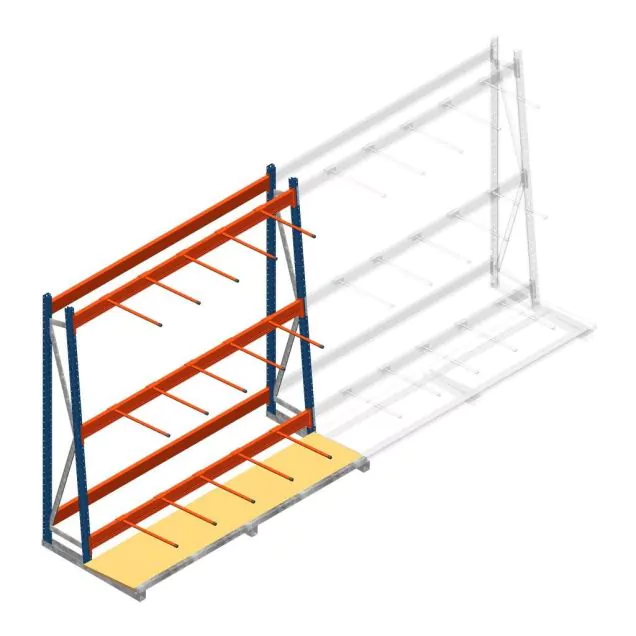 Stelling voor verticale opslag AR enkelzijdig 2000x1850x900 mm (hxbxd) blauw 3 niveaus beginsectie