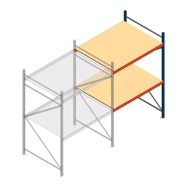 Grootvakstelling AR 2000x1610x1200 mm (hxbxd) 2 niveaus blauw aanbouwsectie