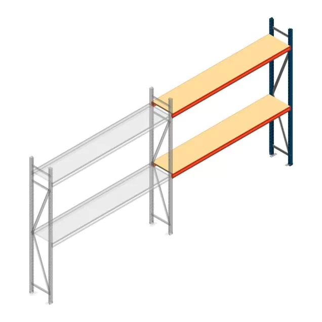 Grootvakstelling AR 2000x2700x400 mm (hxbxd) 2 niveaus blauw aanbouwsectie