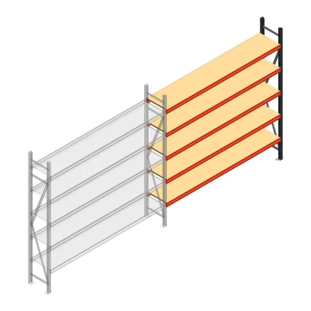 Grootvakstelling AR 2250x2700x400 mm (hxbxd) 5 niveaus antraciet aanbouwsectie