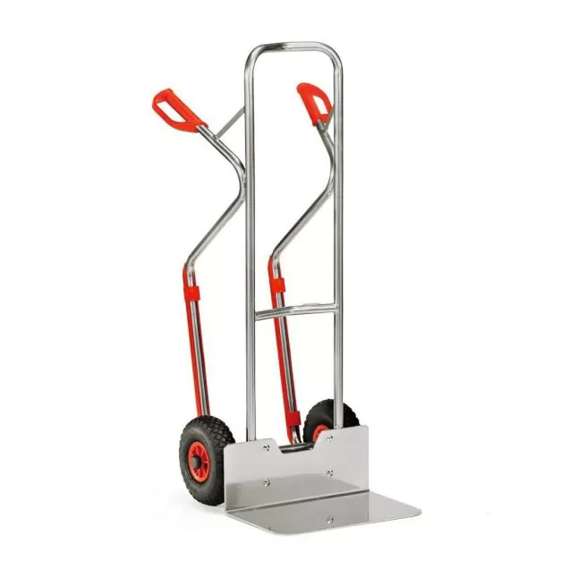 Aluminium steekwagen 200 kg 1300 mm met luchtbanden, extra grote schep en glijstrips