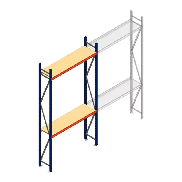 Grootvakstelling AR 3000x1610x400 mm (hxbxd) 2 niveaus blauw beginsectie