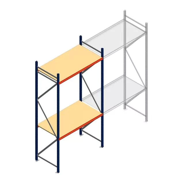 Grootvakstelling AR 3000x1610x800 mm (hxbxd) 2 niveaus blauw beginsectie