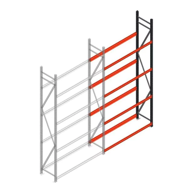 Bandenstelling grootvak AR 3000x1610x500 mm (hxbxd) 4 niveaus aanbouwsectie