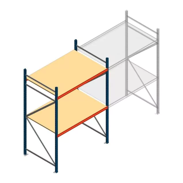 Grootvakstelling AR 2000x1610x1000 mm (hxbxd) 2 niveaus blauw beginsectie